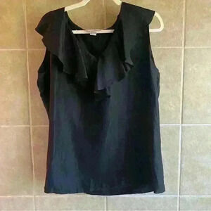 Spenser Jeremy 100% Silk Black Size Large Top Capsule Basic Old Money Preppy